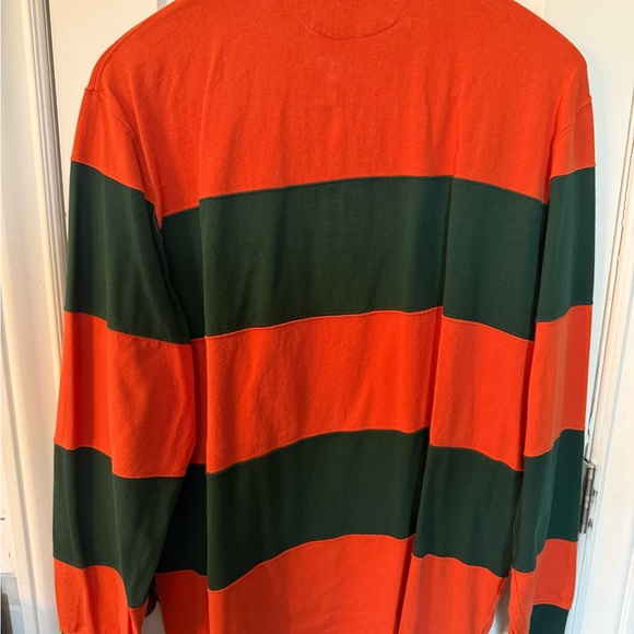 Polo by Ralph Lauren Orange and Green Striped Rugby XXL - Picture 2 of 4